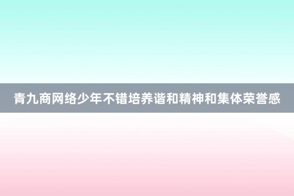 青九商网络少年不错培养谐和精神和集体荣誉感
